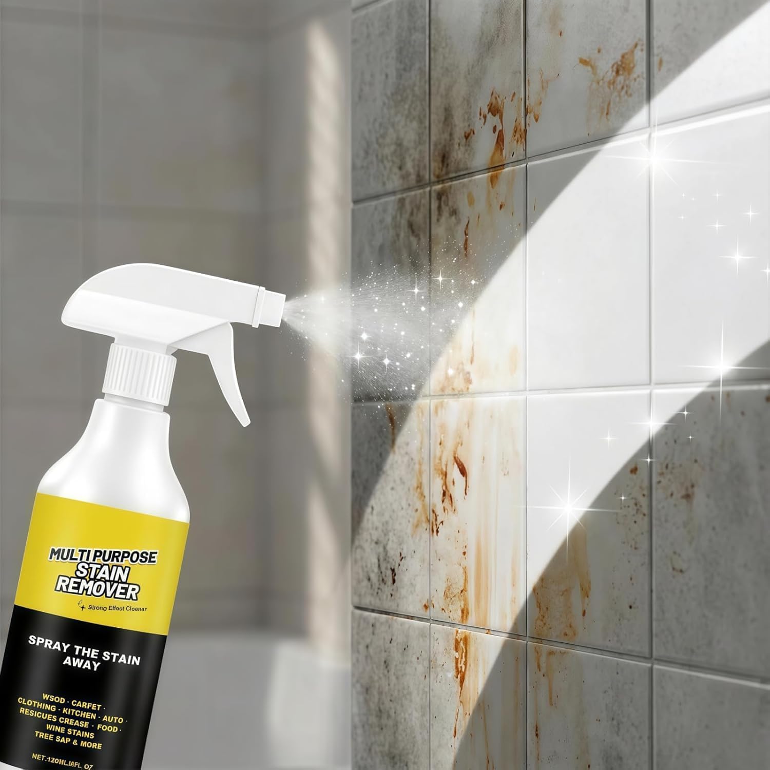 Hogitpe AlienPower Spray yellowing-surface revives tile and porcelain brightness.