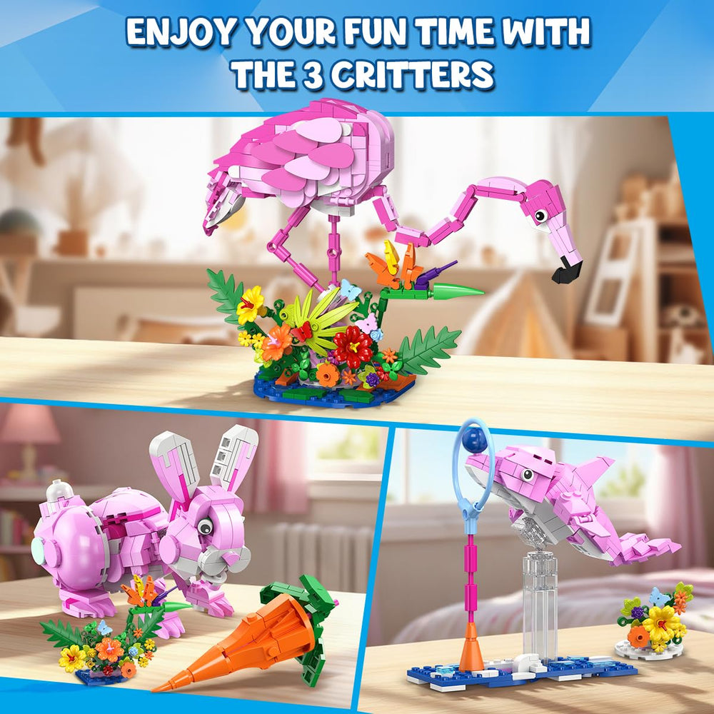 HOGOKIDS pink dolphin with blue ball for fetch-style play