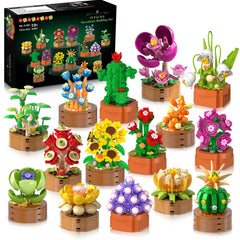 HOGOKIDS flowers-succulents-15-pack close-up — decorative maintenance-free interior accents.