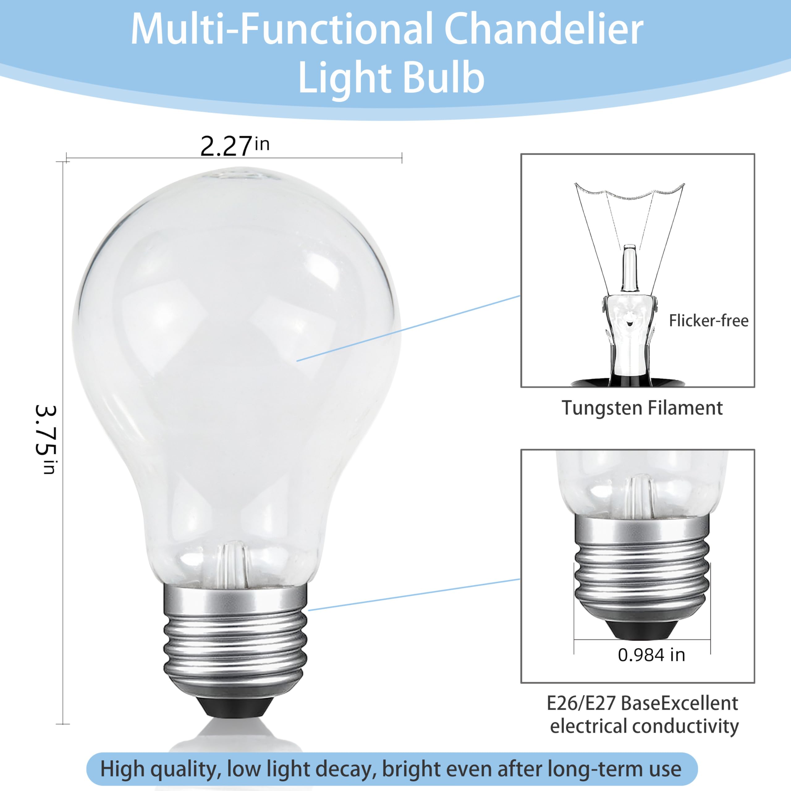 Hoimuv frosted A19 globe with E26 base for soft illumination.