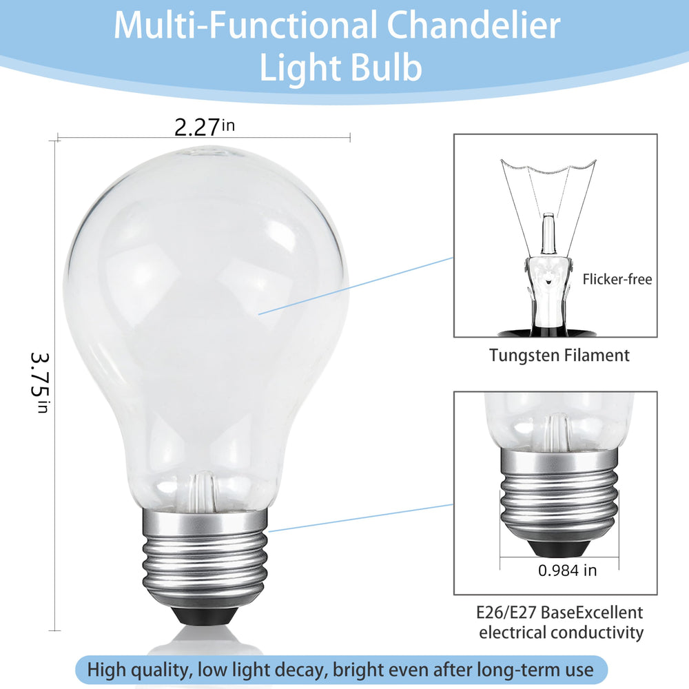 Hoimuv frosted A19 globe with E26 base for soft illumination.