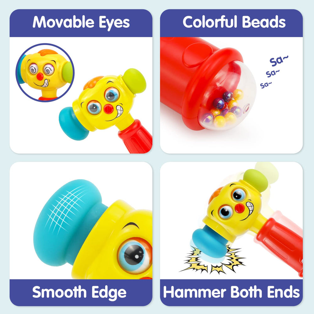 Hola entertainment mode plays music and lights for extended, safe playtime.