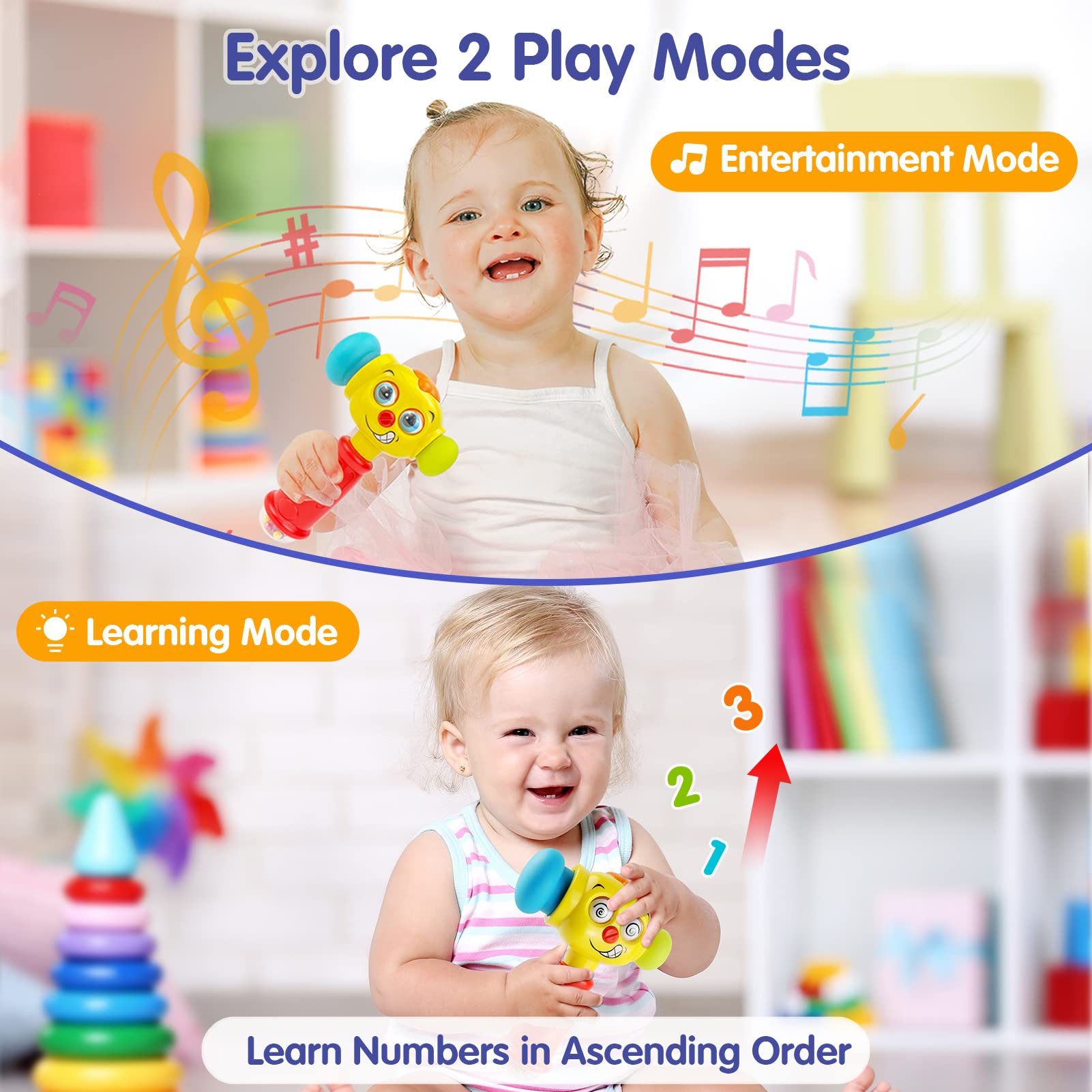 Hola learning mode counts aloud to help early number recognition and language.