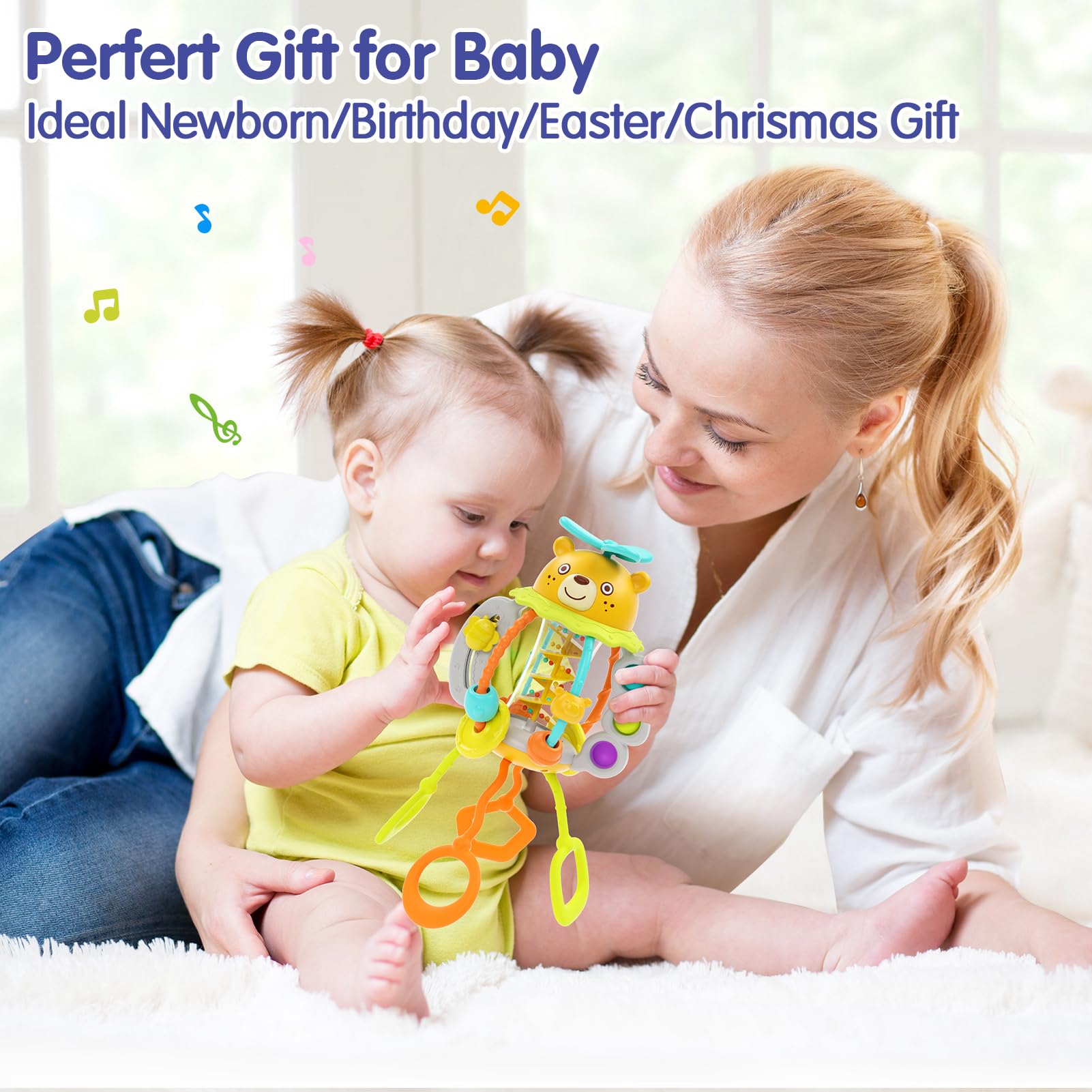 HOLA Montessori Toys compact travel design fits cribs and strollers.