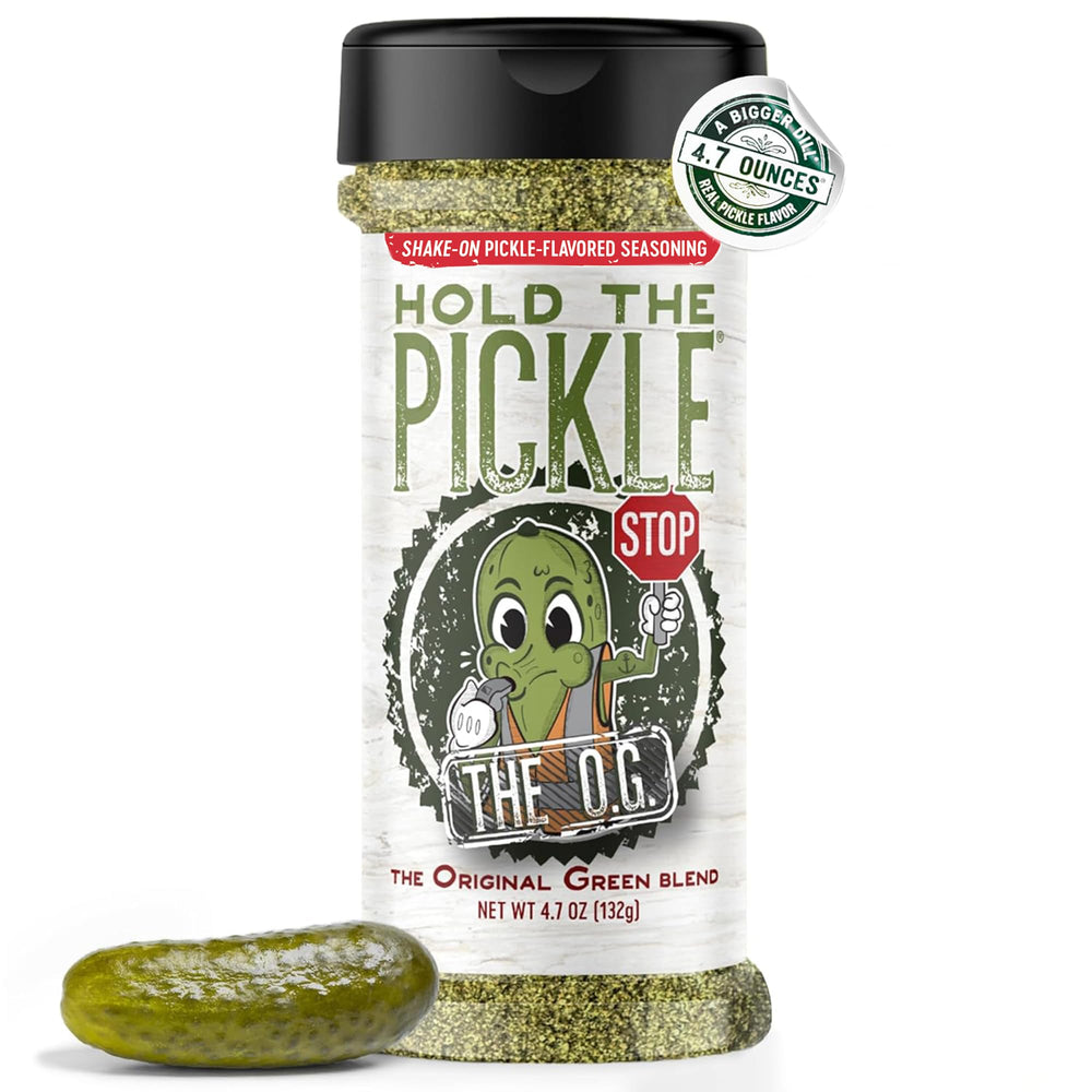 Hold The Pickle O.G. Dill Seasoning bottle pour for easy dill flavor enhancement