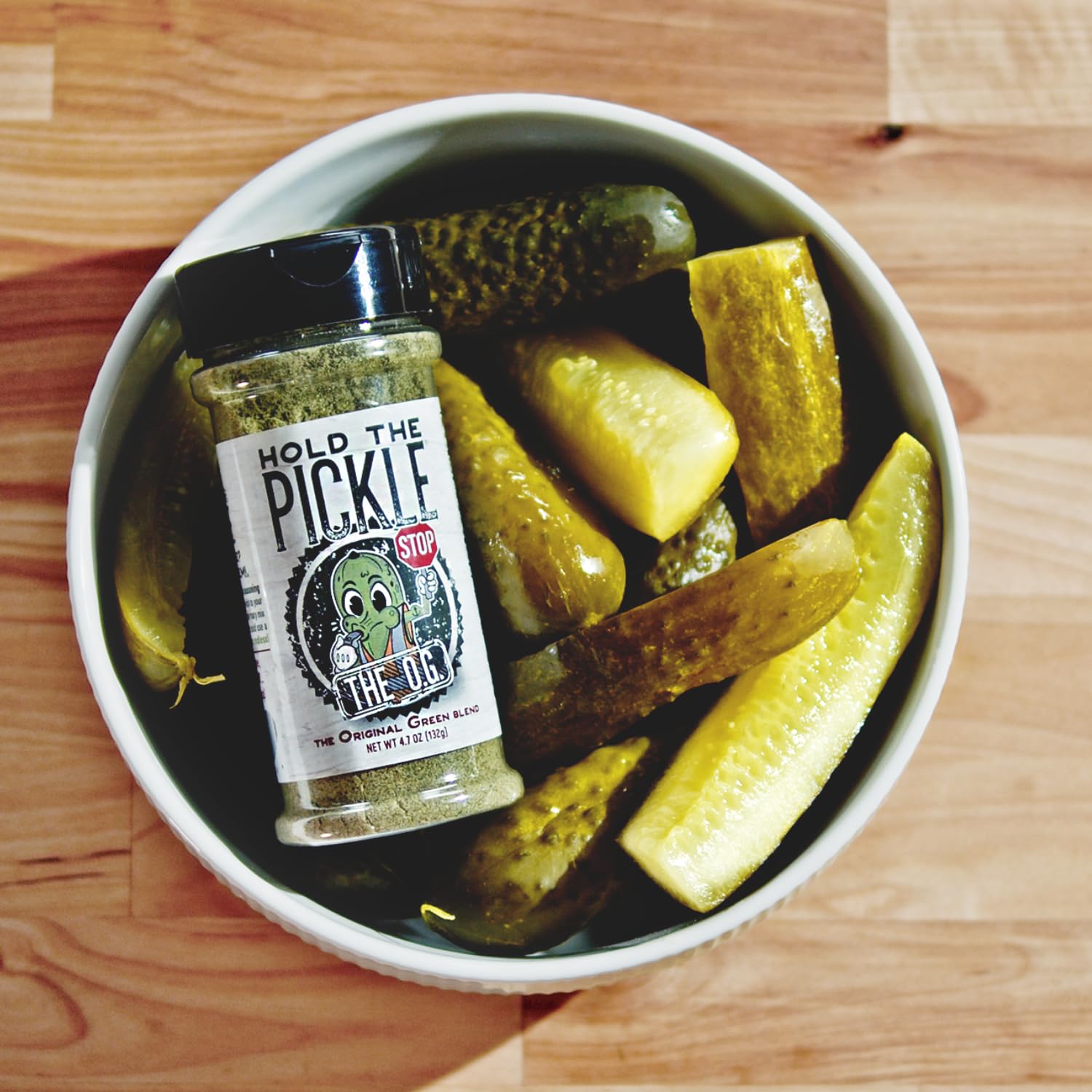 Hold The Pickle O.G. Dill Seasoning in a kitchen scene showing versatility