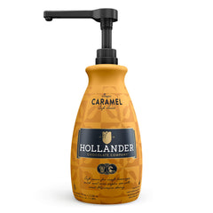 Hollander Classic Caramel Sauce bottle with pump for easy topping and barista-quality sweetness.