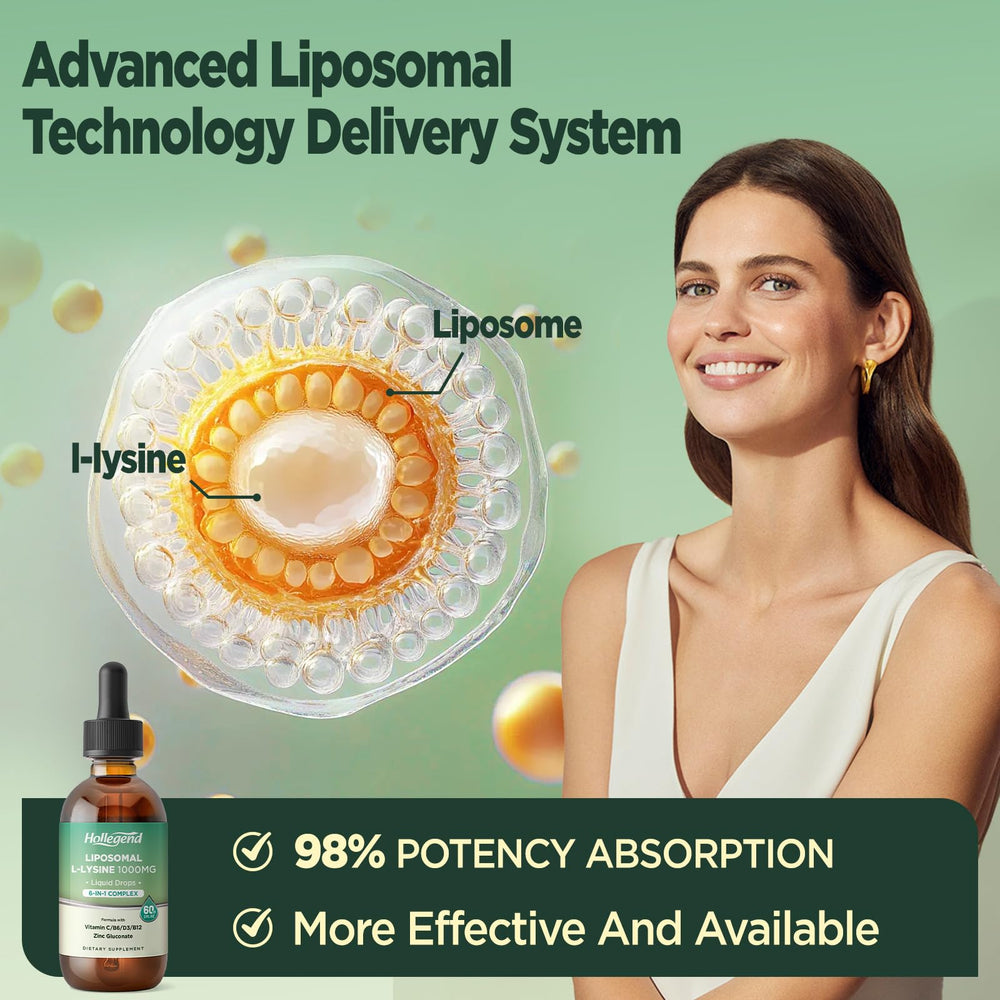 HOLLEGEND Lysine Drops amber bottle protecting contents from light