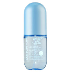 Holler And Glow cotton puff mist bottle close-up for everyday freshness.