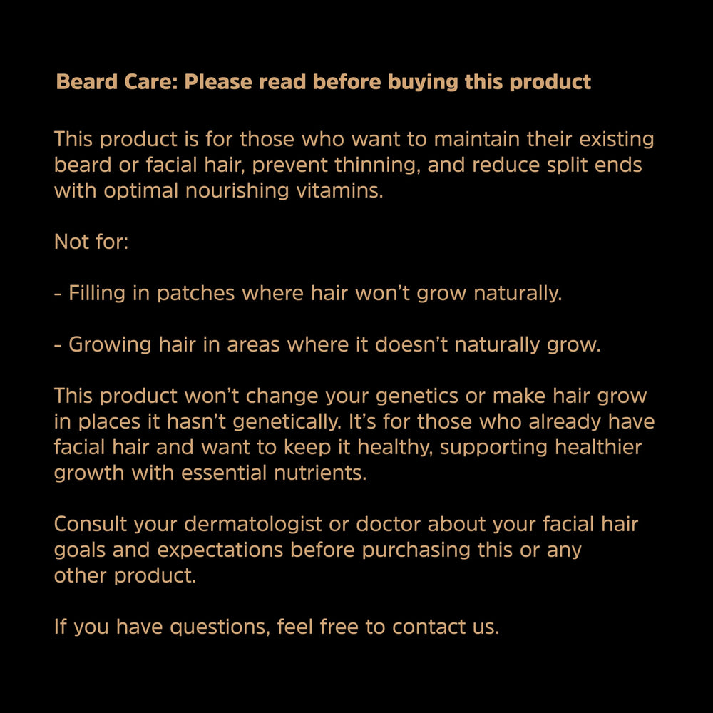 USA-made label and quality control seal on ALPHA BEARD bottle.