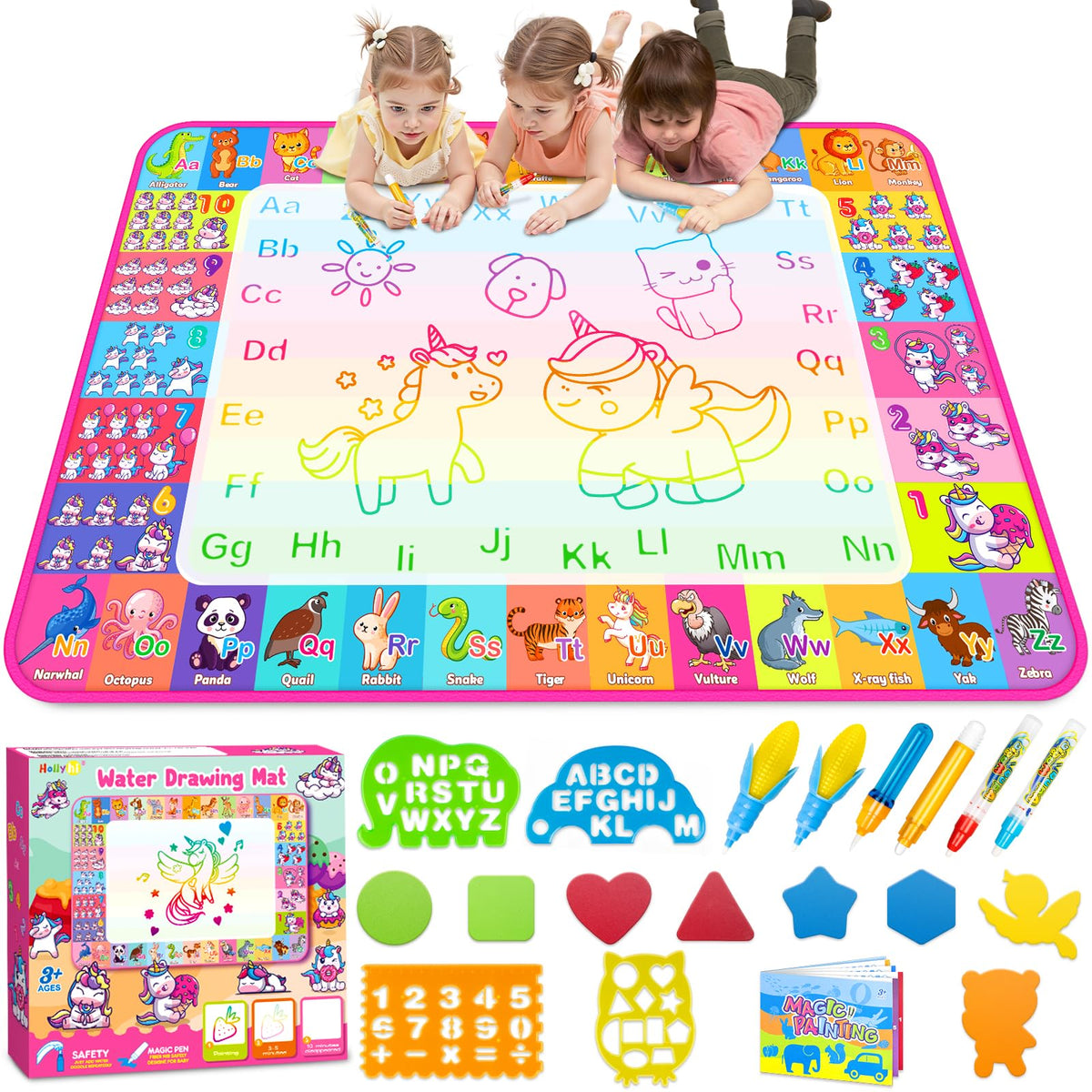 Hollyhi Aqua Water Doodle Mat in large size for collaborative art sessions
