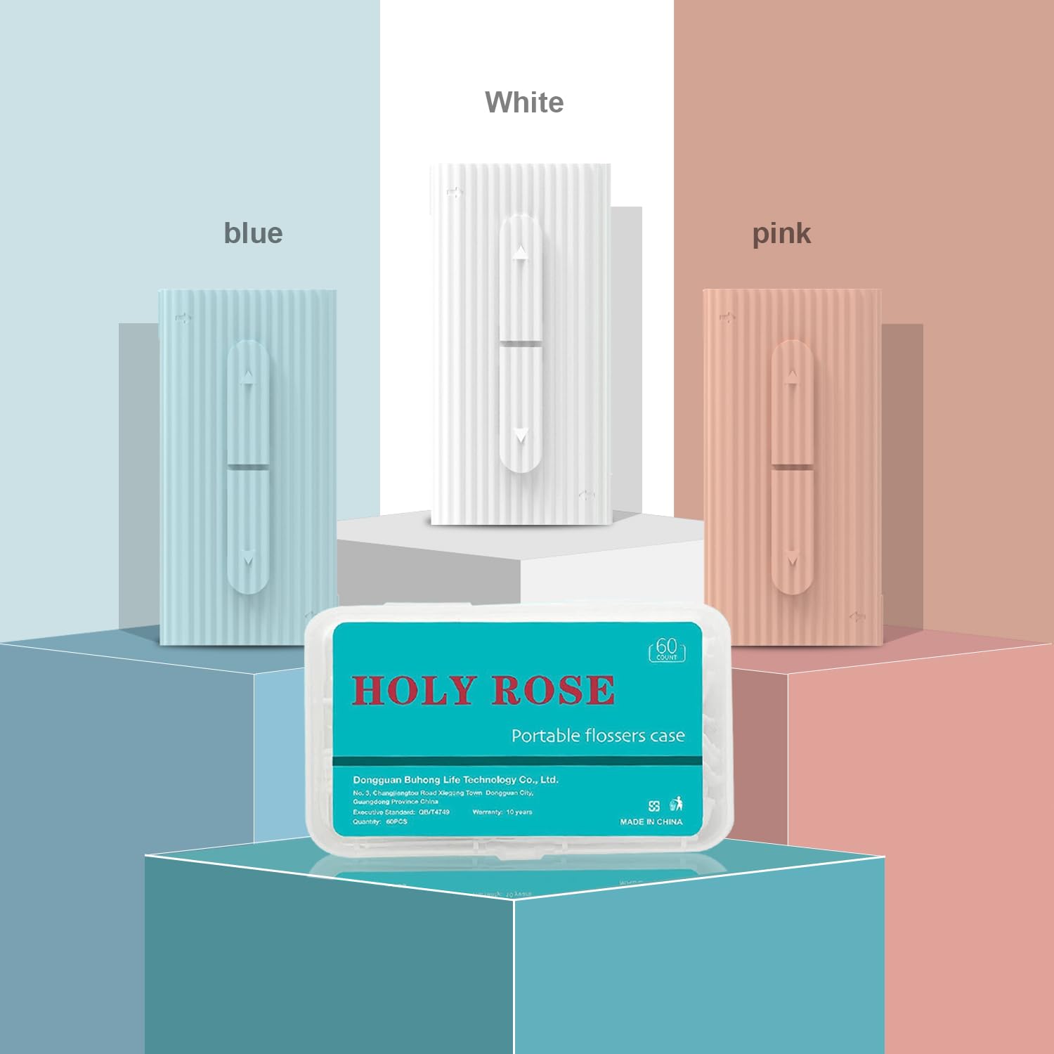 Holy Rose pink floss dispenser in use during travel for easy access