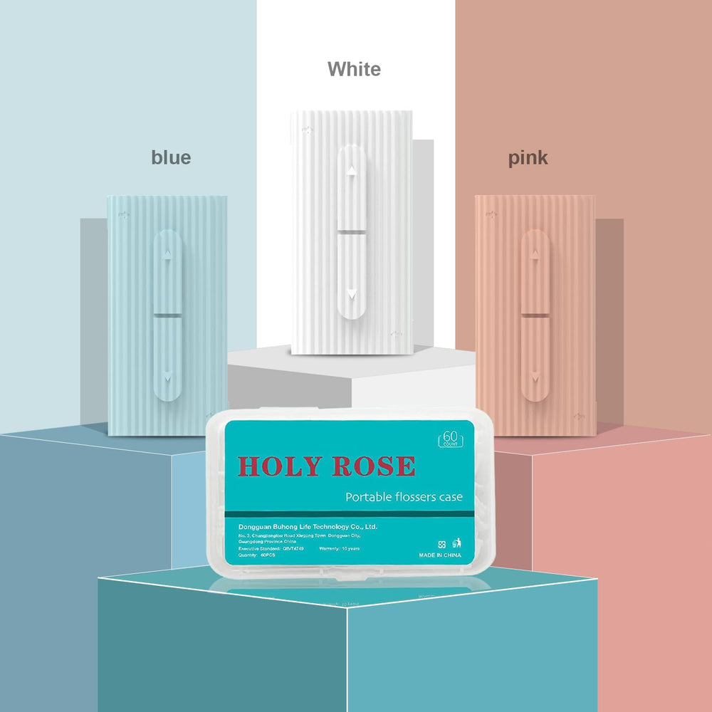 Holy Rose pink floss dispenser in use during travel for easy access