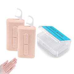 Holy Rose portable floss dispenser pink front view for on-the-go oral care
