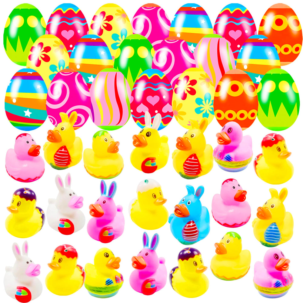 Holydeck 20-pcs prefilled Easter eggs with rubber ducks inside for Easter fun