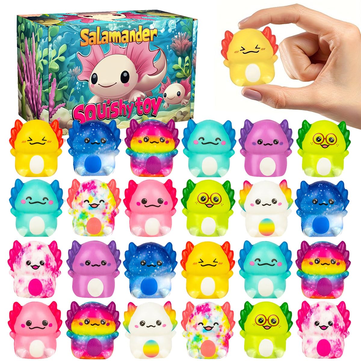 Holydeck axolotl squishy toy for calming sensory play in kids.