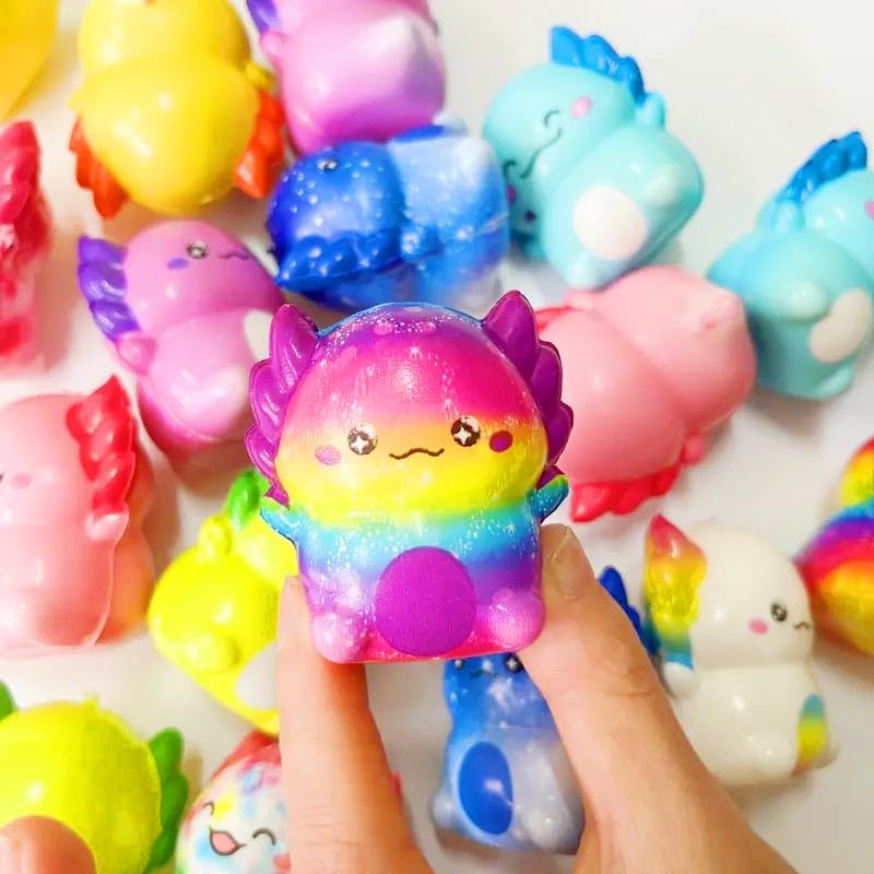 Holydeck axolotl squishy toy fits small hands for easy on-the-go fun.
