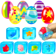 Holydeck squishy stress cubes with Easter eggs provide portable tactile relief.