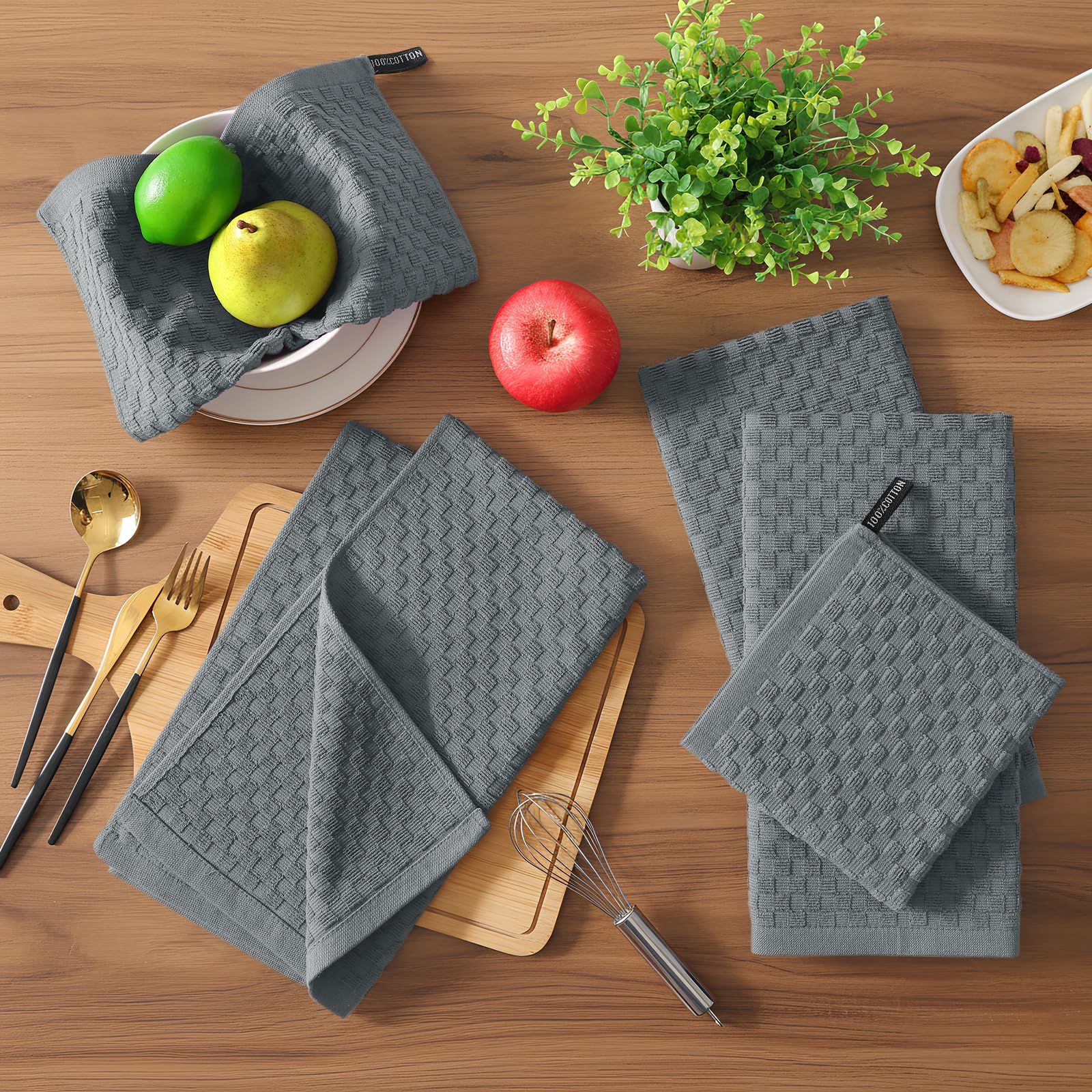 Homaxy kitchen towel hanging loop for easy storage.