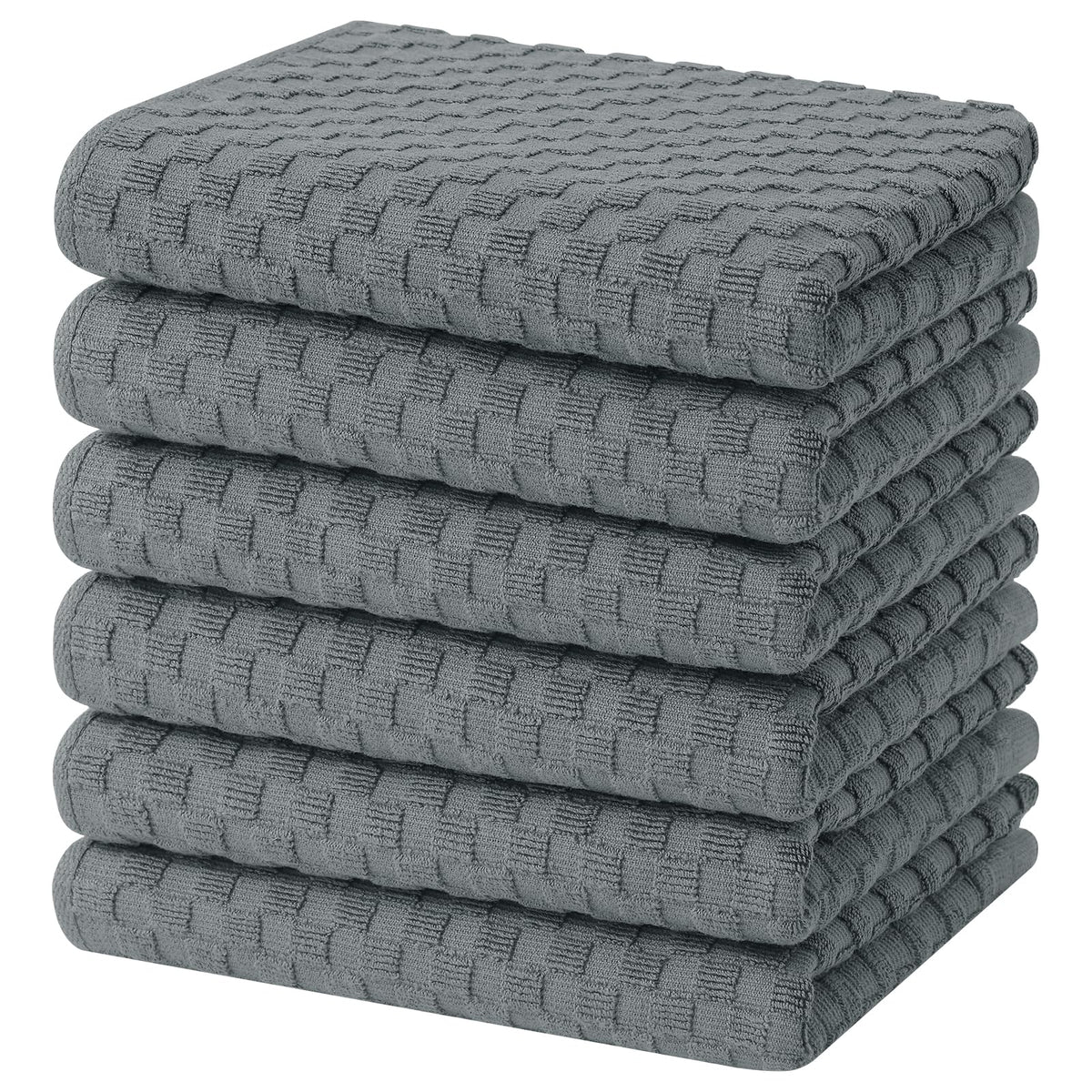 Homaxy pineapple grid kitchen towel in dark grey for everyday drying.