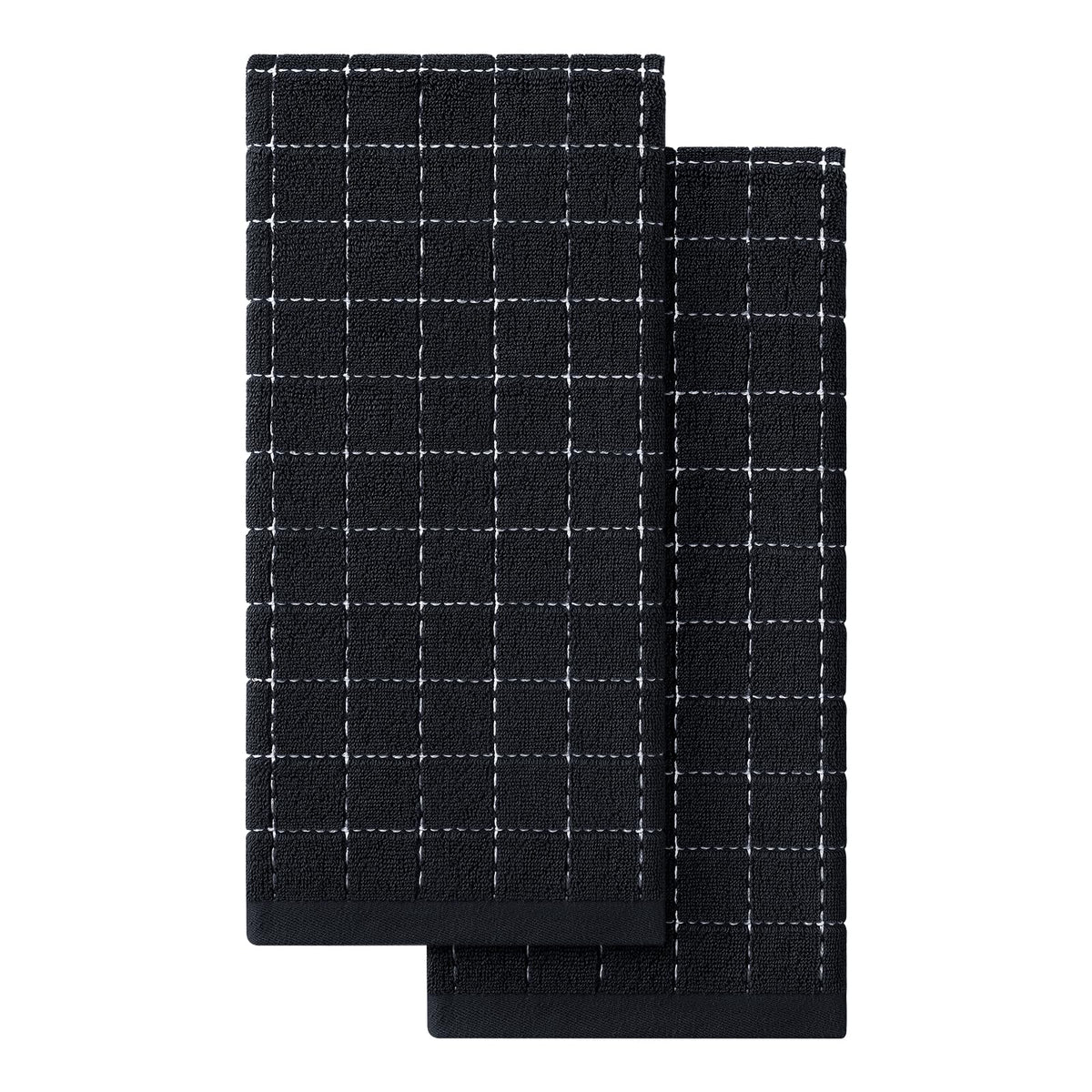 Homaxy towels in black checkered fold for gentle dish drying and stylish kitchen decor.