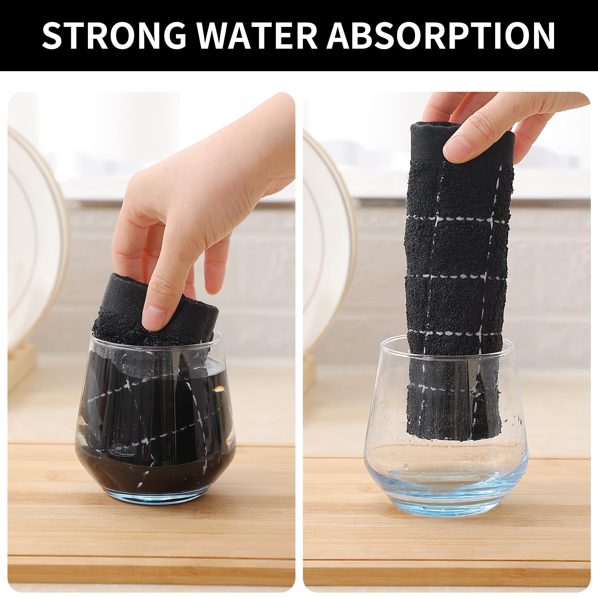 Homaxy soft scratch-free towels protect delicate utensils while drying.