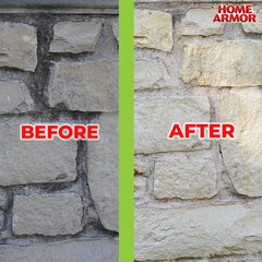 Brick surface revived with Home Armor Outdoor Cleaner+ removing mold and algae