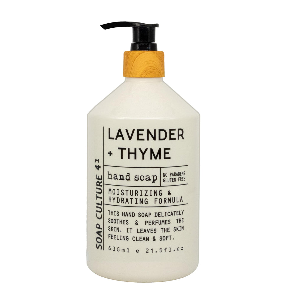 Home & Body Company Soap Culture Lavender Thyme bottle to calm daily hand washing moments