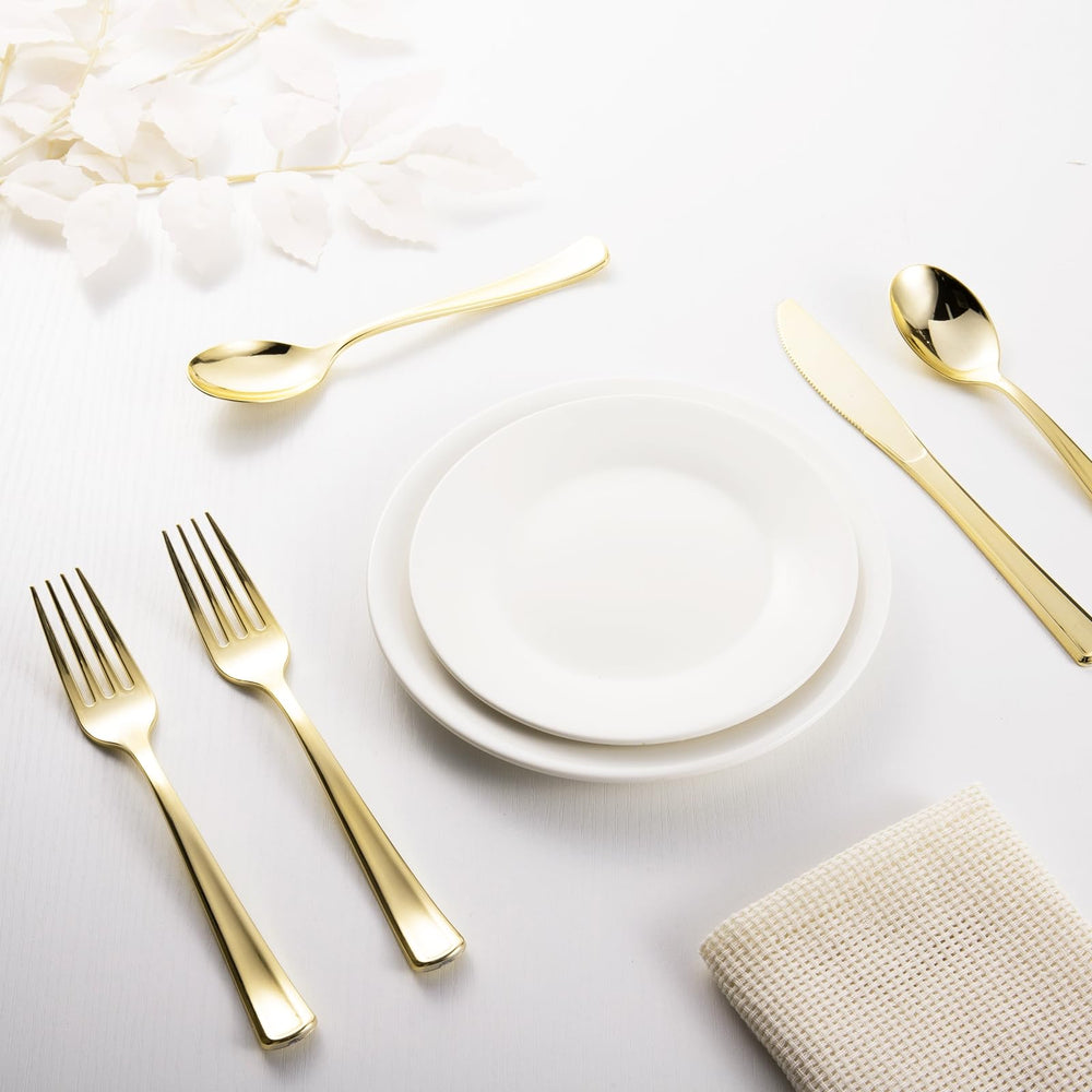HOME BREEZE 144-piece gold cutlery set for catering and parties