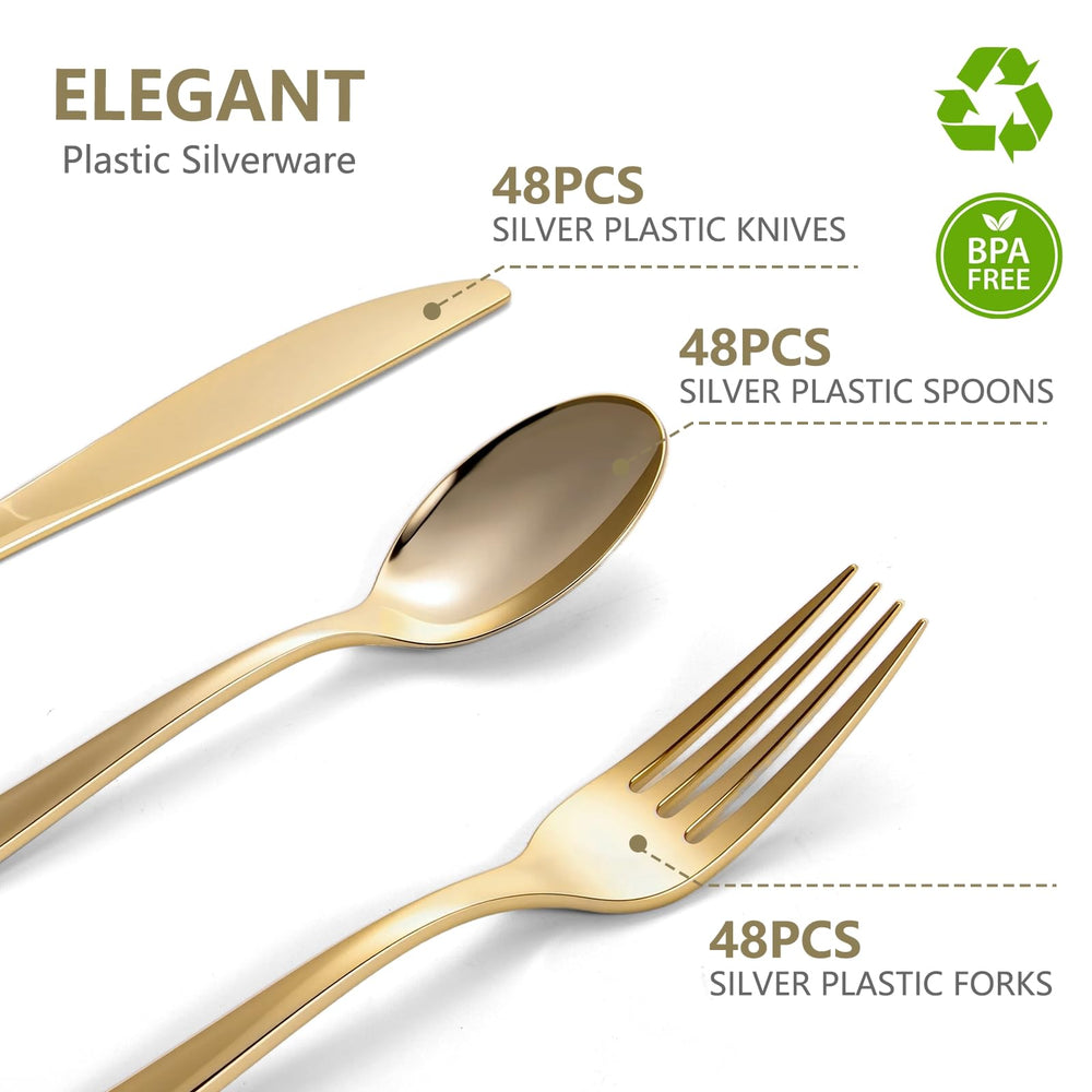 HOME BREEZE elegant gold finish table setting for weddings