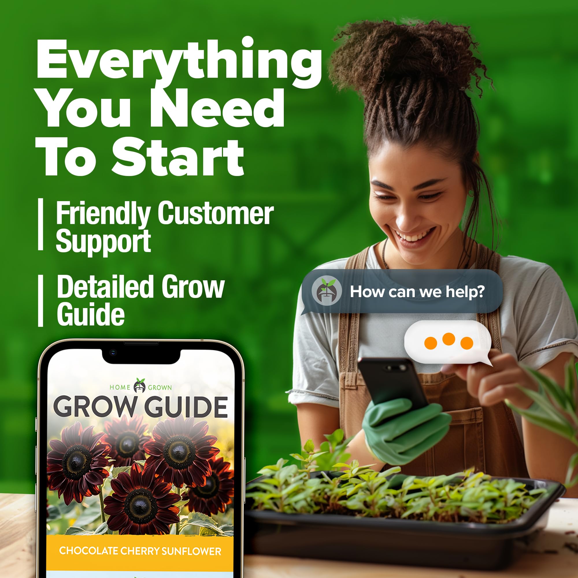HOME GROWN seeds are edible and harvest-ready for home snacks