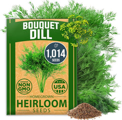 HOME GROWN packaging with 1014 non-GMO dill seeds ready for planting