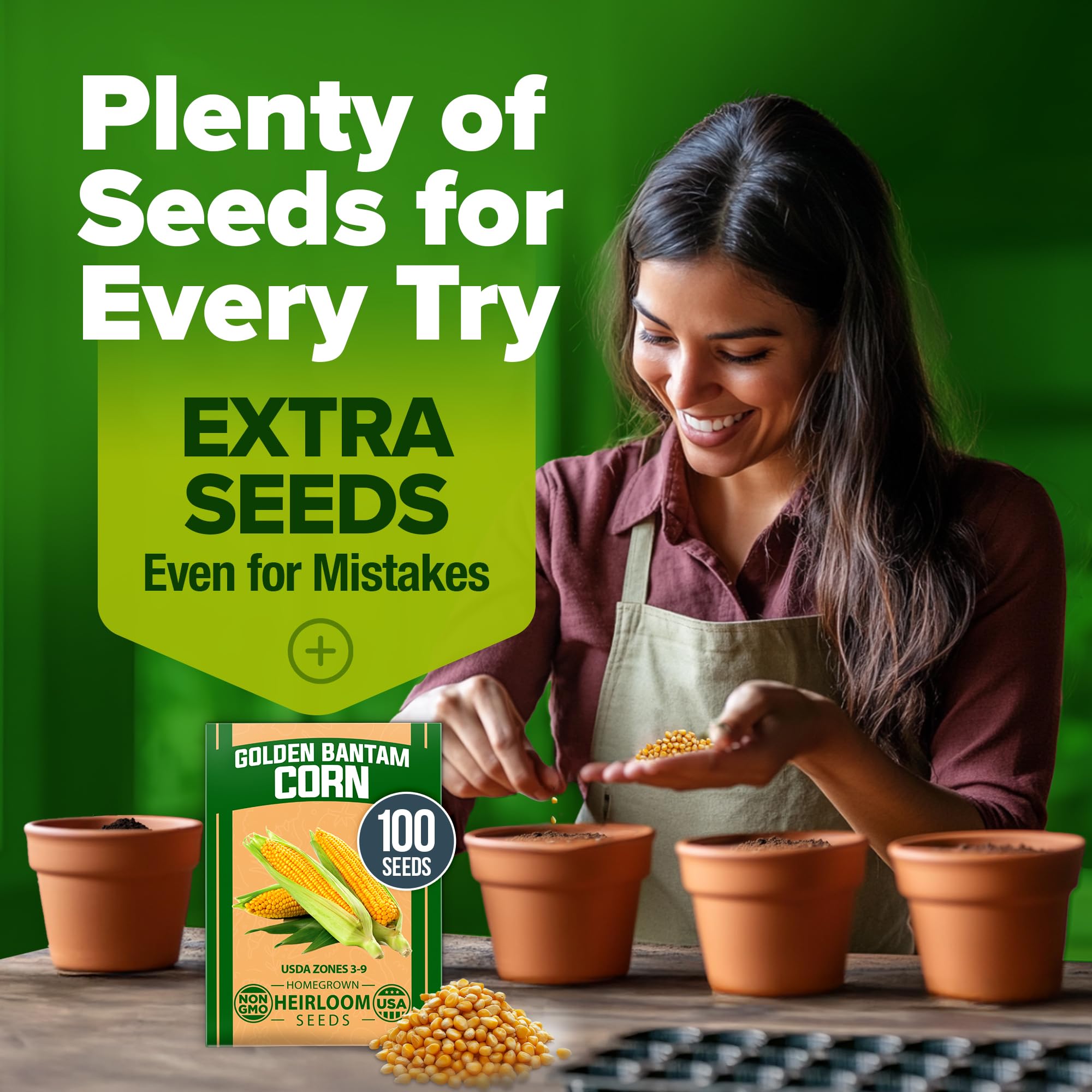 HOME GROWN Golden Bantam heirloom non-GMO seeds label