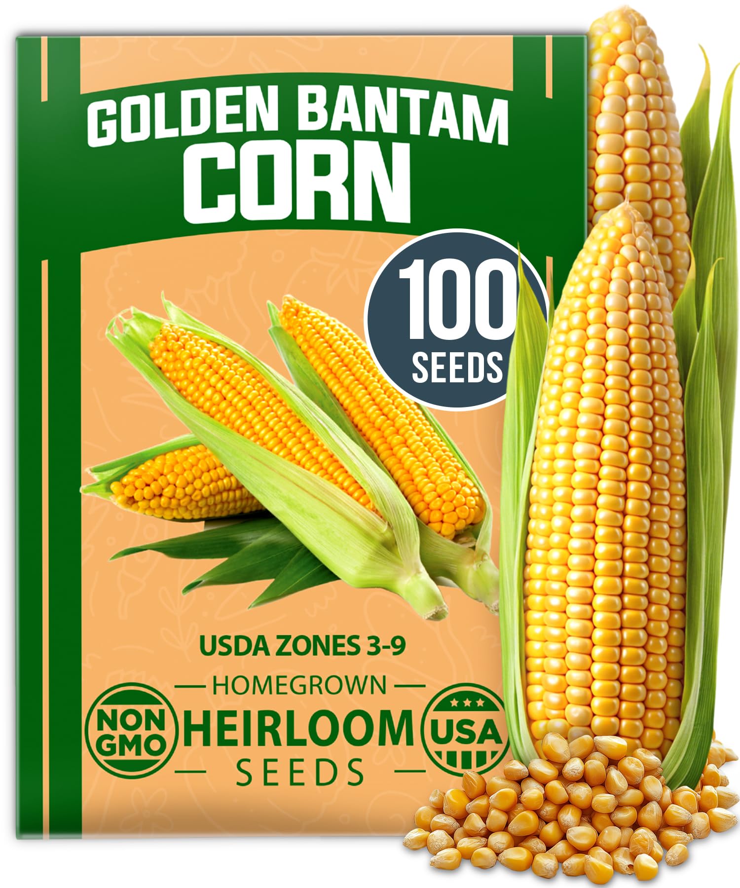 HOME GROWN Golden Bantam seeds pack for easy home planting