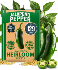 Home Grown jalapeno seeds packaging with clear labels for easy planting planning