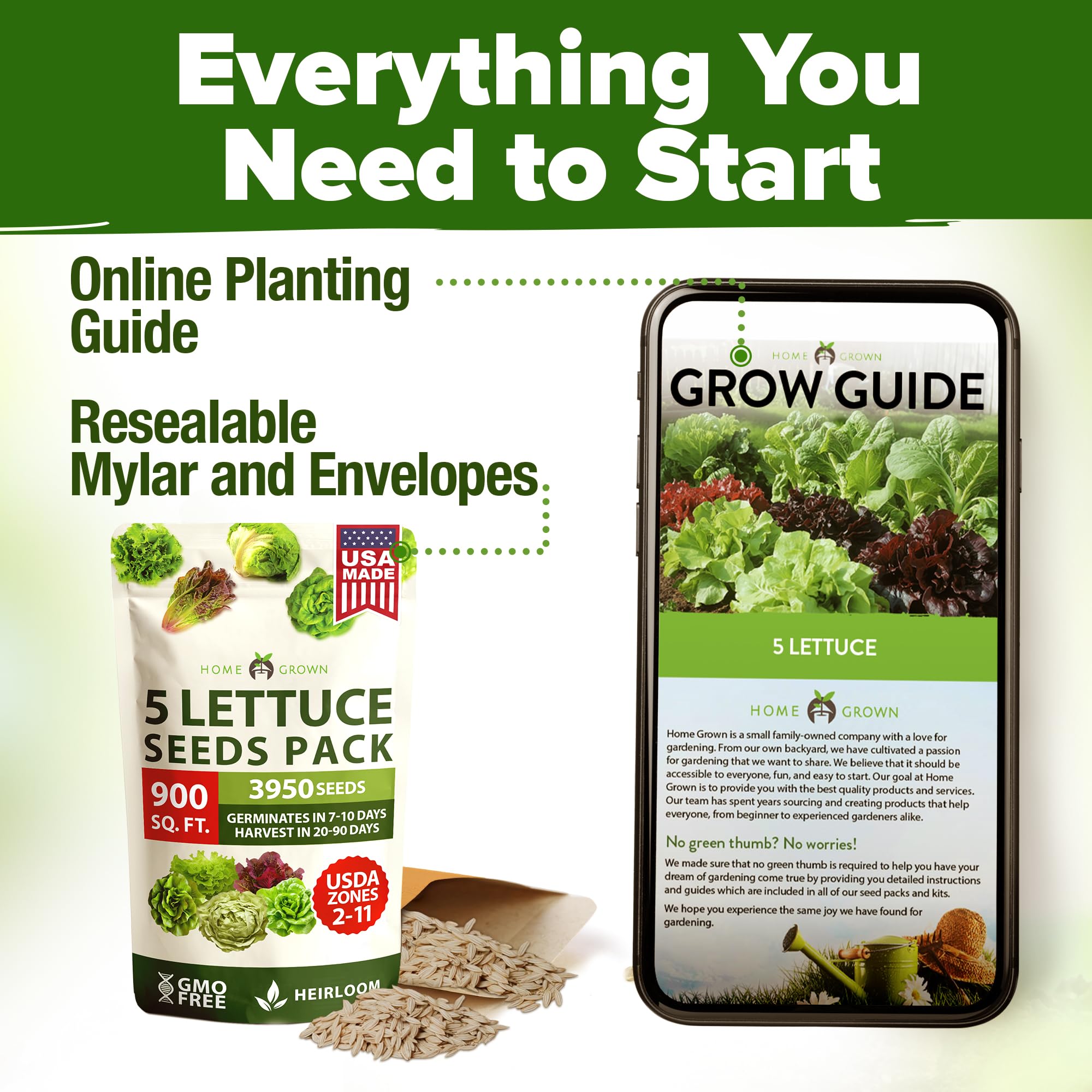 HOME GROWN Indoor-outdoor garden setup with lettuce varieties in containers.