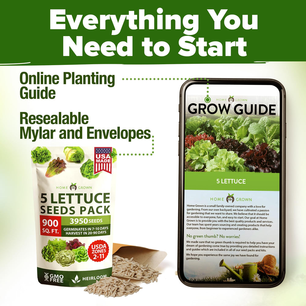 HOME GROWN Indoor-outdoor garden setup with lettuce varieties in containers.