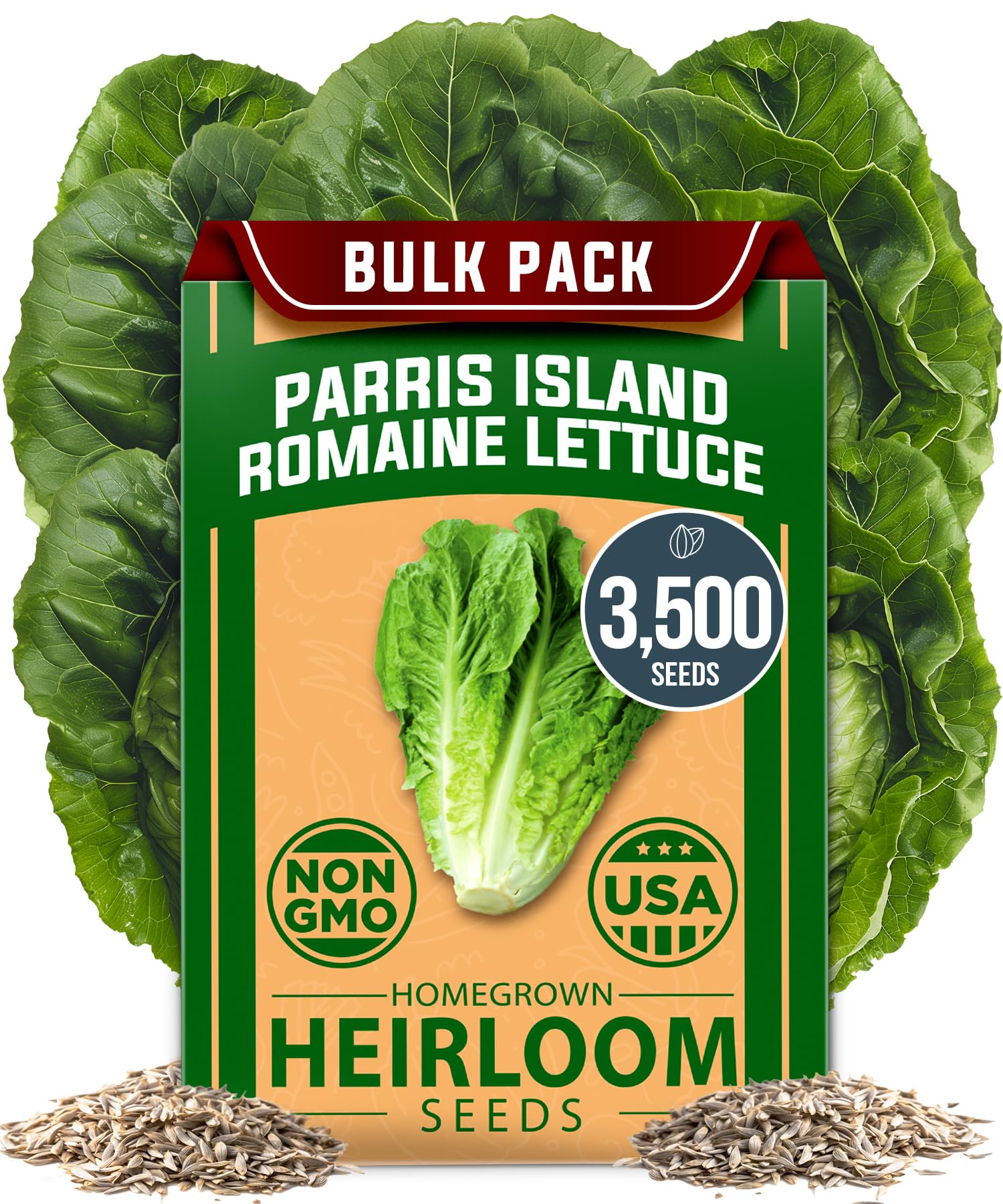 HOME GROWN Parris Island Romaine seeds pack ready for easy home gardening.