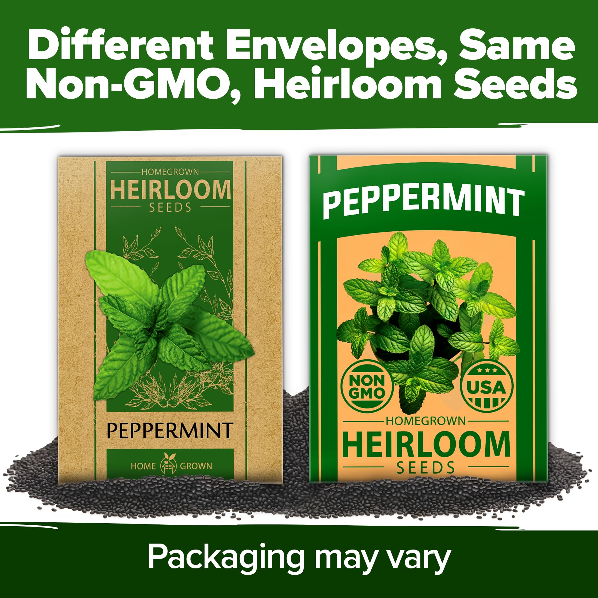 Gift-pack HOME GROWN peppermint seeds for indoor herb setups