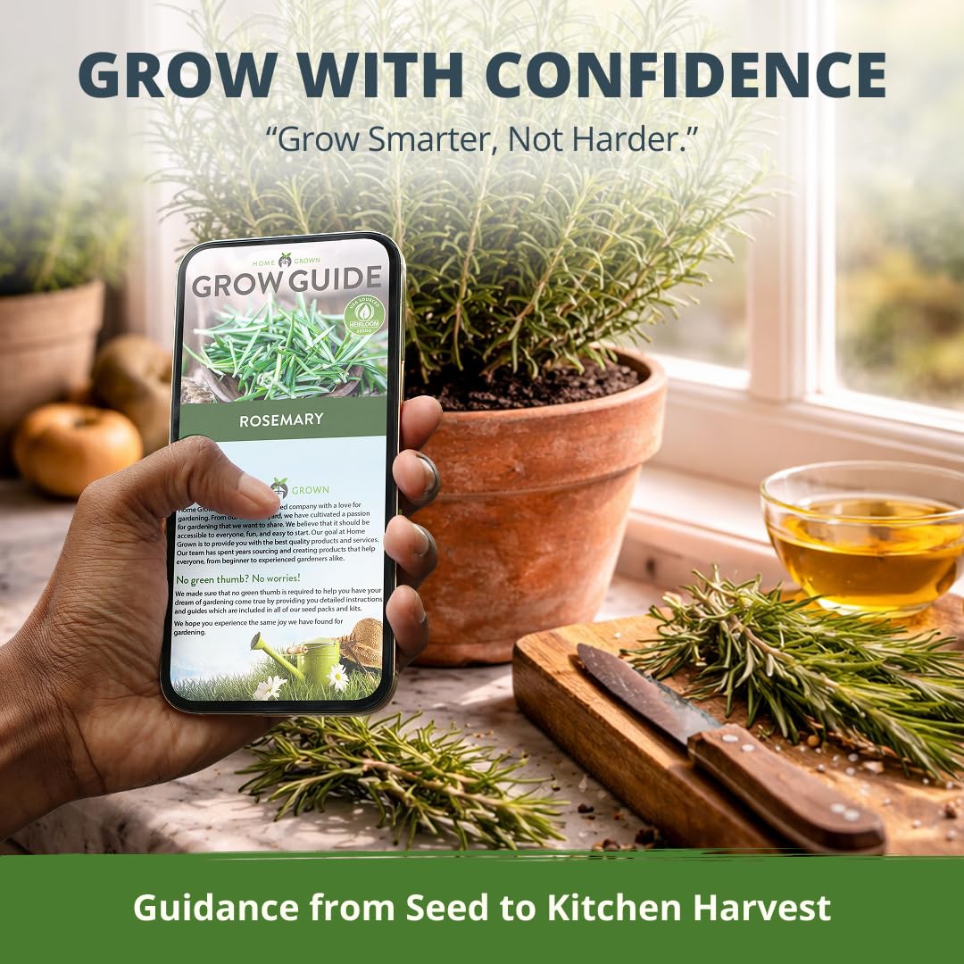 HOME GROWN rosemary seeds gift-ready pack, a thoughtful present for gardeners.