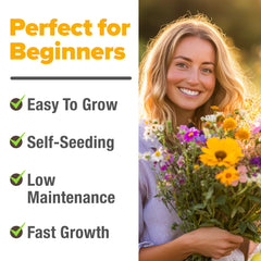 HOME GROWN Wildflower Seeds Mix bulk-value field demonstrates economical seeds for plots