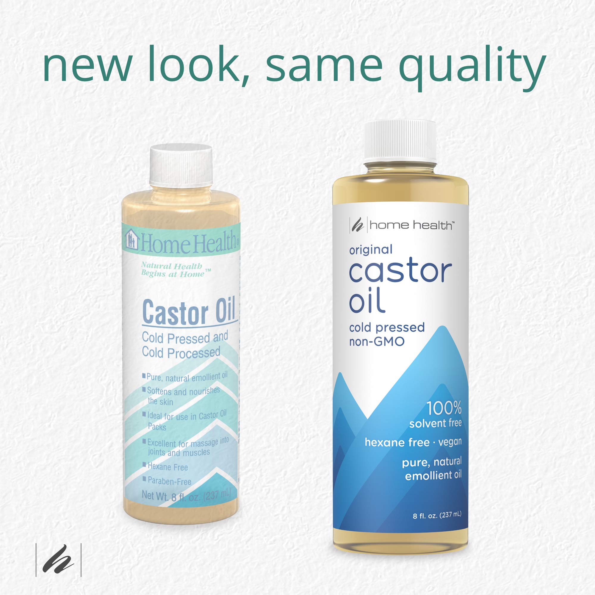 Pouring Home Health Original Castor Oil for easy application