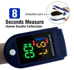 Home Studio Collection oximeter on hand showing reading