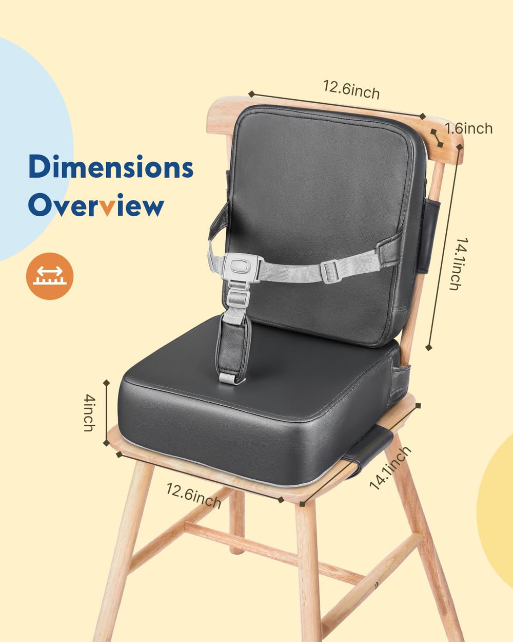 HOMEAL booster seat removable, machine washable cover for deep cleaning