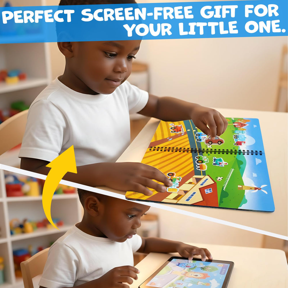 HomeEvolution sticker book road-trip scene for calm, screen-free entertainment