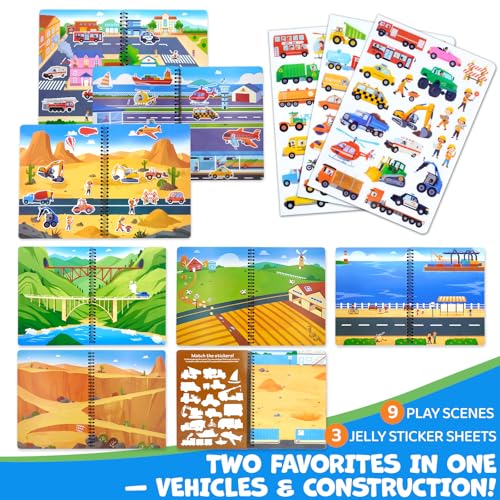 HomeEvolution sticker book scene cars and trucks for on-the-go fun