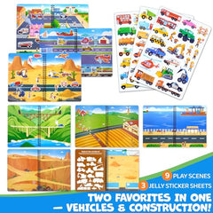 HomeEvolution sticker book scene cars and trucks for on-the-go fun