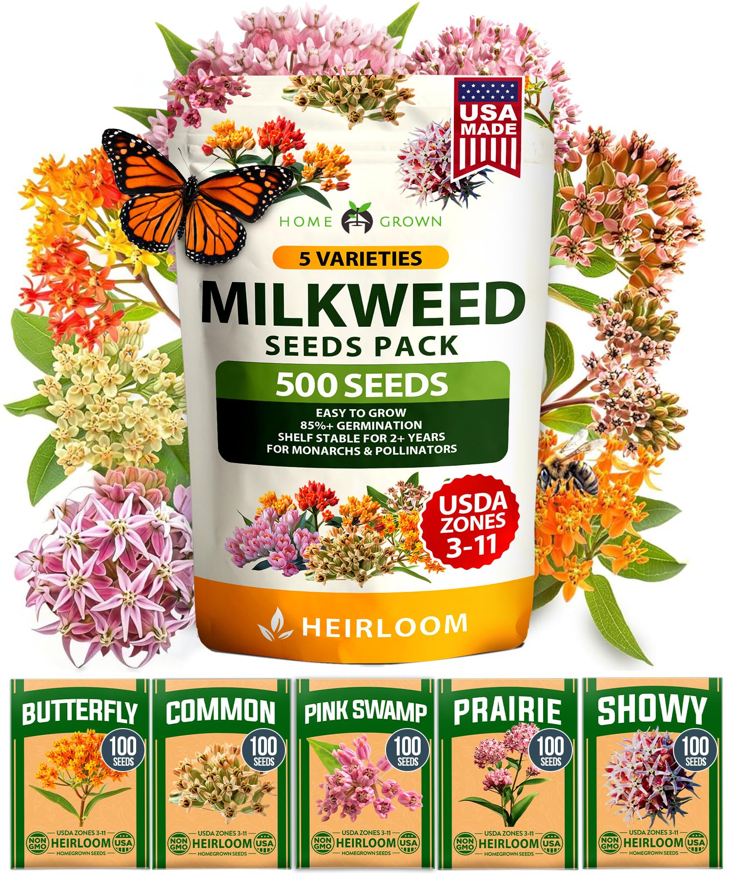 HOME GROWN Butterfly Milkweed bloom attracts pollinators in sunny borders.