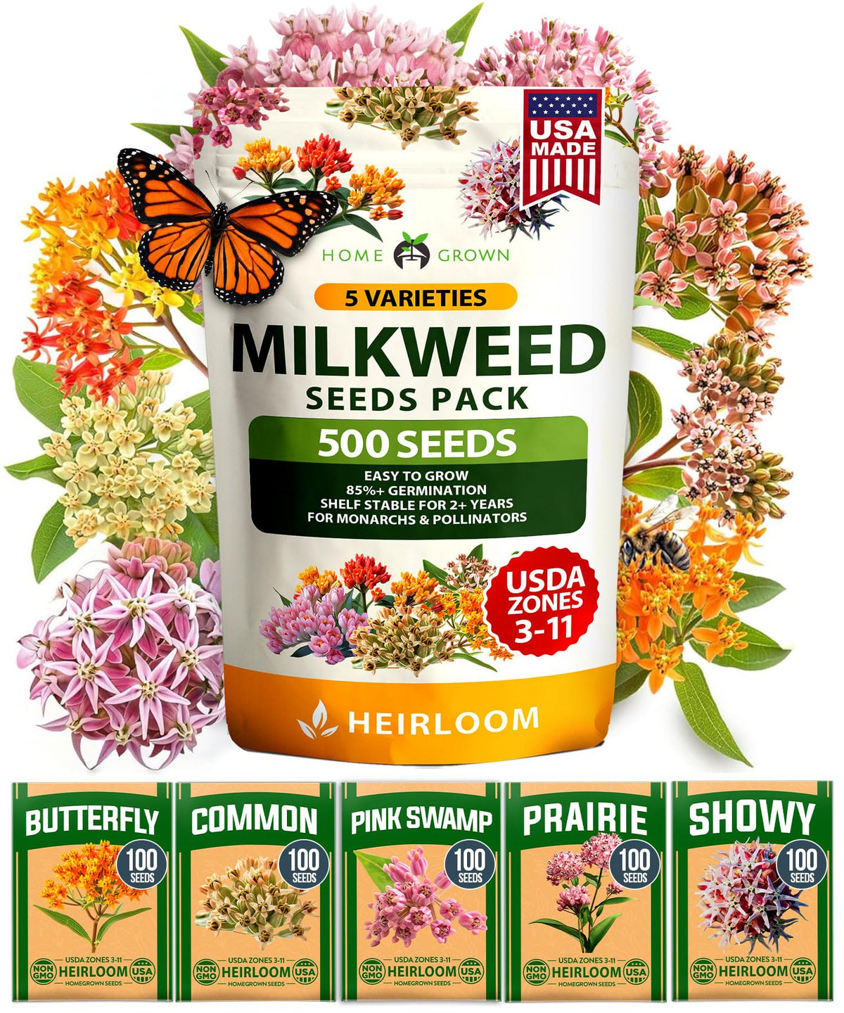 HOME GROWN Butterfly Milkweed bloom attracts pollinators in sunny borders.