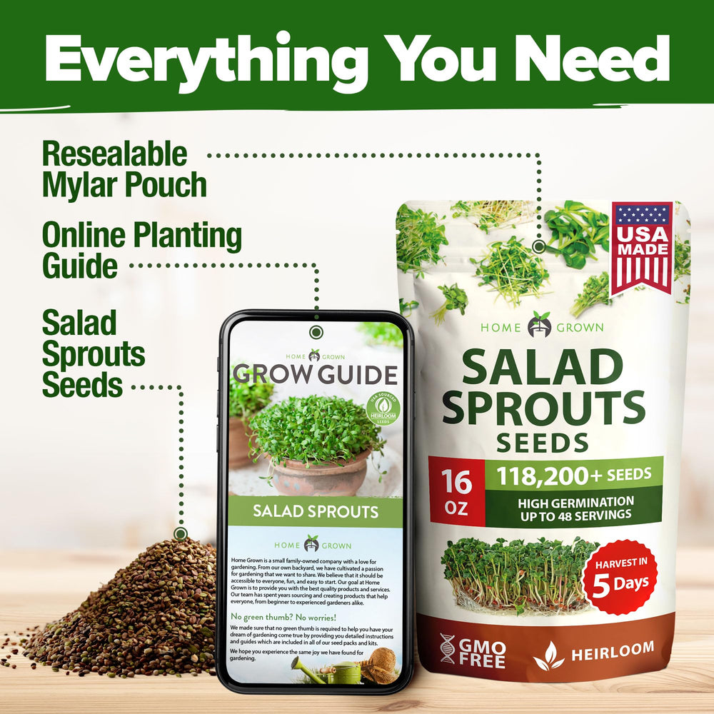 HOME GROWN mix rich in sulforaphane with broccoli and radish sprouts.
